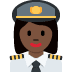 👩🏿‍✈️ woman pilot: dark skin tone display on Twitter